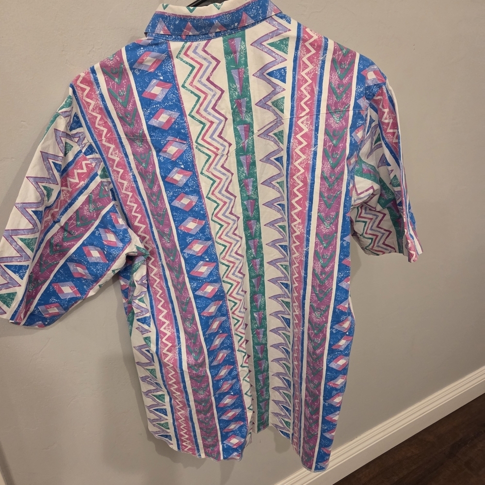 Wrangler Vintage 1990s Brushpopper Western Aztec Shirt - Picture 4 of 4